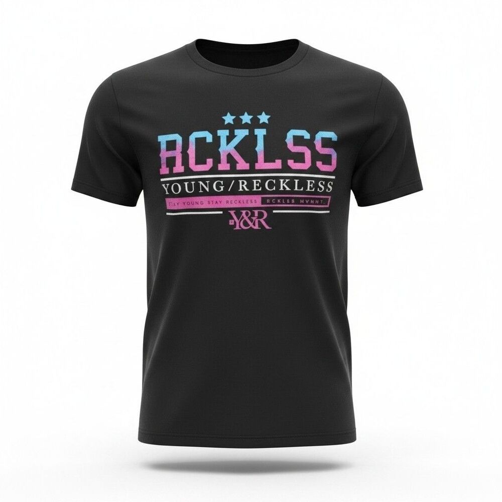 Young and Reckless Black Tshirt Mens Medium